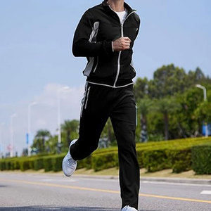 ชุดกีฬามีฮู้ดสีพื้นระบายอากาศได้ดีเป็นมิตรกับสิ่งแวดล้อมชุดวิ่งฟิตเนสชุดออกกำลังกายยิมกีฬาฤดูหนาวขายส่ง - Product Image 1