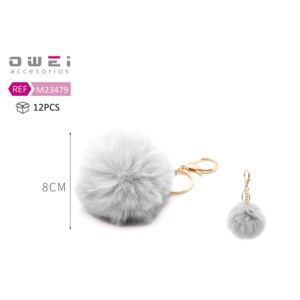 Llavero de felpa gris con candado 8cm Accesorio de llavero descriptivo - Product Image 1
