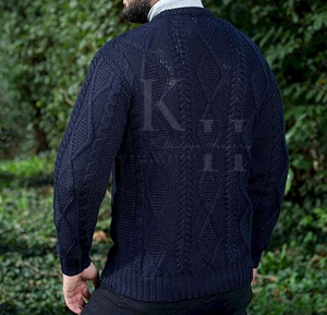 Automne hiver hommes laine mélangée pull pull à manches longues respirant séchage rapide tricoté mode chaud OEM Logo personnalisé avant - Product Image 5