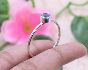 Bijoux de pierres précieuses en argent sterling 925 massif Bague Spinner en topaze bleue en argent sterling 925 Bijoux naturels Bague pour filles Bague faite à la main - Product Image 3
