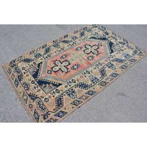 Alfombra de lana Rosa Negra turca Vintage, diseño de retales de tejido plano de 3,9x6,4 pies para decoración para sala de estar, uso de pasillo, respaldo de látex - Product Image 2