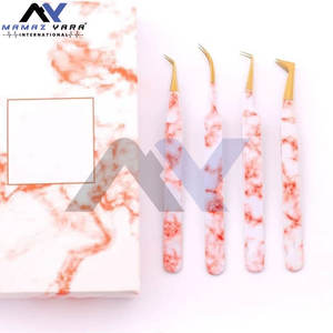 Pinzas de Acero Inoxidable para Extensión de Pestañas, Diseño Personalizado, Agarre Fuerte, Duraderas, Personalizables para Aplicaciones de Maquillaje de Pestañas - Product Image 2