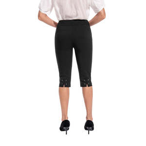 Pantalon Capri Palazzo Taille Haute Croisé Extensible pour Femme – Tissu Mémoire Ultra Extensible, Coupe Flatteuse, Idéal pour le Travail - Product Image 4