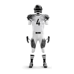 Uniformes de fútbol americano OEM de estilo básico, uniforme de fútbol americano sublimado al por mayor de secado rápido de malla de poliéster personalizado en blanco - Product Image 2