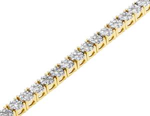 Bracelet de tennis classique en or jaune fabriqué avec des diamants cultivés en laboratoire Style coupe ronde Bijoux élégants pour femmes - Product Image 3