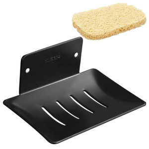 Ensemble de 2 porte-savons modernes en fer forgé imperméables en finition noire et argent pour hôtels, villas, maisons et salles de bain - Product Image 2