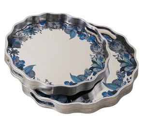 Handmade Metal Floral Design Serving <b>Tray</b> Portable Custom Finished <b>Tray</b> for Home Hotel Restaurant <b>Dinner</b> Party Usage - Product Image 2