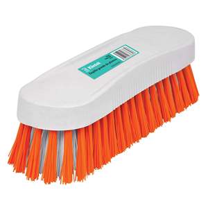 Cepillo de Limpieza Grande de Plástico Klintek CELI-30 con Cerdas de Nailon, Diseño Duradero de Mano para Limpieza del Hogar, Blanco y Naranja - Product Image 1