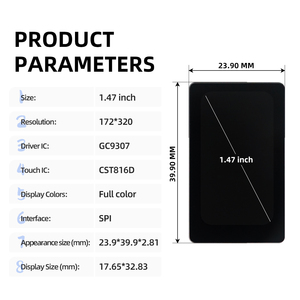 Màn hình cảm ứng <span class=keywords><strong>1</strong></span>.47 inch với độ phân giải 172x320 gc9307 cst816d Bộ điều khiển giao diện SPI 16 + 6 chân cho các ứng dụng khác nhau - Product Image 4