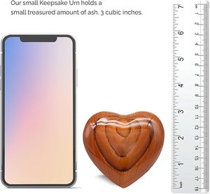 Urna de Cremación de Madera Metálica con Forma de Corazón para Cenizas Humanas, Diseño Conmemorativo, Contenedor de Cenizas Funerarias, Recuerdo - Product Image 3