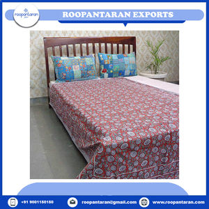 Manta refrescante de algodón orgánico con estampado de bloques de mano Dohar de tamaño doble de gasa fresca del fabricante indio a la venta - Product Image 2