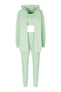 OEM 2 Piece 2022 Fashion Three Piece Thick <b>Fleece</b> Sweatsuit <b>Joggers</b> Pants 3Piece Pants Set Custom Logo <b>Women</b> Sweatsuit Set Tracksuit With Custom logo - Product Image 2