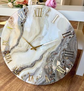 USING RESIN WALL <b>CLOCK</b> WITH Unique Artistic Handmade Design Wall <b>Clock</b> Resin Art From India - Product Image 2