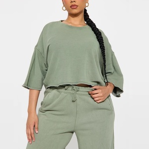 Vente flash Ensemble deux pièces pour femmes Ensemble de shorts Y2K Tenue Pantalon large Vêtement de détente 100% coton Écologique Homeward Daily - Product Image 3