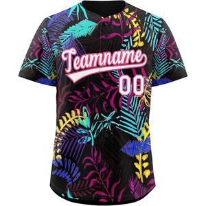 Camiseta de béisbol de equipo personalizada, camiseta gráfica de sublimación con botón completo, tela bordada de malla, uniforme de softbol de secado rápido apto - Product Image 2