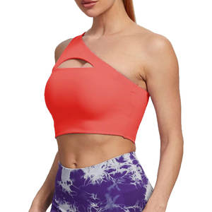 Soutien-gorge de sport pour femme, taille plus, à une épaule, en maille, pour la salle de sport, le yoga, l'entraînement - Product Image 4