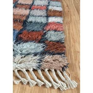 Alfombras de lana afgana Zuri con nudos a mano, diseño geométrico y abstracto estilo boho, alfombra rectangular para pasillo y sala de estar -AKWL-1243 - Product Image 4