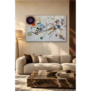Impression sur toile de la composition de Kandinsky avec des cercles et des lignes - Product Image 5