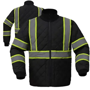 Veste de travail élégante professionnelle doublure en toile de coton robuste fermeture à glissière résistante à l'eau isolée pour un usage industriel d'hiver - Product Image 5