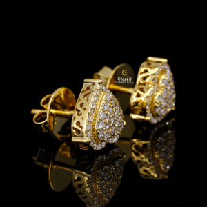 Pendientes de oro macizo de 10kt con corte brillante redondo VVS Clarity Lab Grown Diamonds Joyería de moda Studs para mujer - Product Image 3