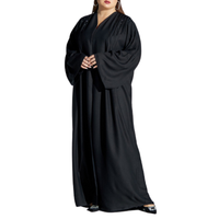 2024 Dubai Abaya EID Ramadan vêtements islamiques Cardigan Abaya Dubai modeste brodé grande taille femmes noir fermé Abaya robe