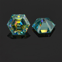Couleur vert vif naturelle meilleure taille hexagonale à la main VVS avec certificat diamant en vrac cultivé en laboratoire excellente coupe pour la fabrication de bijoux