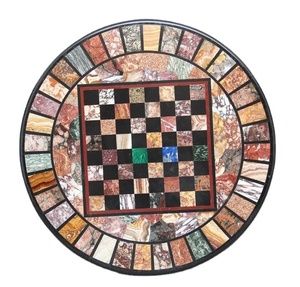 Pietra Dura <span class=keywords><strong>Inlay</strong></span> nghệ thuật cờ vua Thiết kế bảng đá Cẩm Thạch Dát Bàn cà phê hàng đầu cho phòng khách nhà hoặc ăn uống - Product Image 5
