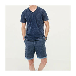 กางเกงขาสั้นผ้ายีนส์ระบายอากาศได้ดีสไตล์ใหม่สำหรับผู้ชายกางเกงยีนส์แบบมีลาย - Product Image 5