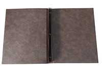 Couverture de menu de restaurant de luxe durable en cuir PU gaufré, design intégral, logo plaqué nickel doré, couleur personnalisée, hôtel