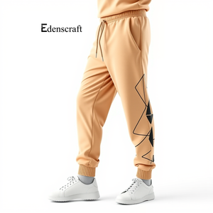 Pantalones de chándal con estampado de cintura alta para hombre, algodón suave, cómodos, ligeros, para ropa de calle, gimnasio informal y ropa deportiva - Product Image 2