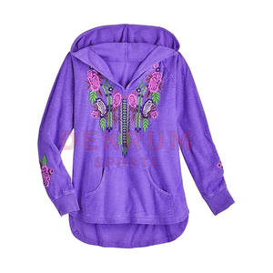 เสื้อฮู้ดปักลายแฟชั่นสำหรับผู้หญิง ราคาสุดคุ้ม พร้อมโลโก้ด้านหน้า รับผลิตตามแบบ ODM - Product Image 1