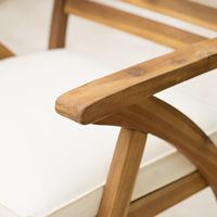 Fauteuil en bois d'acacia éco-responsable au design moderne, chaise de jardin de haute qualité, marque Furaka, modèle OC1, pour terrasse extérieure et repas en plein air