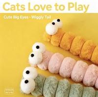 Jouet interactif en peluche pour chat, peluche de chat en forme de chenille, jouets interactifs pour chats d'intérieur, jouets de mouvement interactifs pour animaux de compagnie, vente en gros