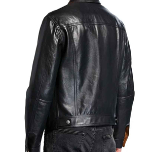 Chaqueta de Cuero Negra para Hombre, Estilo 2025, Abrigo Cálido de Invierno, Personalizable OEM, Forro de Poliéster con Piel Genuina, Decoración con Cremallera en Nurak - Product Image 2