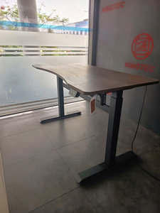 Lumetal Modern <b>Adjustable</b> <b>Height</b> Computer Desk with Metal Frame and Wooden Top Commercial Office <b>Table</b> for Office Building - Product Image 5