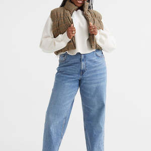 Chaleco de lona tejido informal para mujer, sin mangas, con cremallera, resistente al viento, para otoño e invierno - Product Image 4