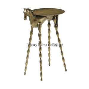 Table d'appoint personnalisée avec de longues pattes de cheval en laiton finition antique accessoires de salon et de salon fournitures - Product Image 2