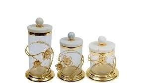 Tarro de almacenamiento de vidrio hermético personalizado con diseño de hoja, tapa de metal, recipiente para aperitivos y café de la India para contenedor de condimentos - Product Image 2