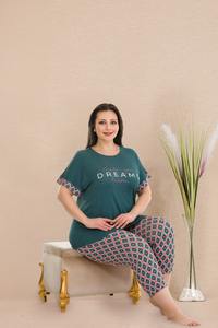 Conjunto de Pijama Capri de Viscosa para Mujer, Talla Grande, Estampado Floral, Ropa de Verano - Product Image 2