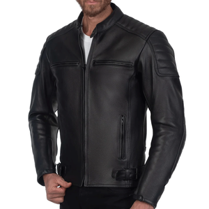 Men's Challenger Black Premium Leather Motorcycle Jacket Classy Waterproof Road Protected Motorbike Jacket For Men - Product Image 1