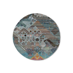 Tapis Manchaha en laine et soie de bambou noués à la main, 10 mm, rectangulaires, motif abstrait patchwork, technique artisanale pour la maison et les couloirs - Les-2801 - Product Image 1