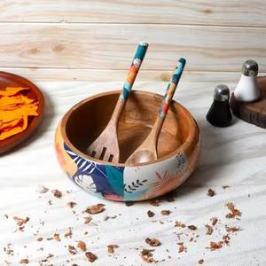 Handcrafted Wooden <b>Bowl</b> Natural Olive Wood <b>Enamel</b> Serving <b>Bowl</b> With Customize Size High Quality - Product Image 3