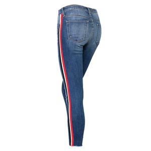 Women Saleh Enterprises Skinny <b>Denim</b> Jeans Slim Fit High Waist Polyester/Cotton Ankle-Length Vintage Fashion Pants <b>Stretch</b> Blue - Product Image 4