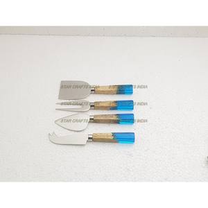 Juego de cubiertos de metal con mango de resina de estilo único con acabado brillante Fabricación y proveedor de tamaño personalizado por India - Product Image 5