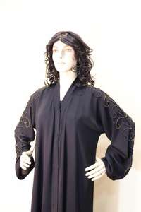 ชุดคลุมยาวสำหรับผู้ใหญ่ผ้าอาบายาสำหรับมุสลิมสีดำแบบดั้งเดิมสวยงาม2022ดูไบ - Product Image 3