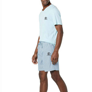 T-shirts unis personnalisés deux pièces ensemble de vêtements courts graphiques en coton pour hommes ensemble chemise unie deux pièces 2 pièces et ensemble de shorts graphiques pour hommes - Product Image 2