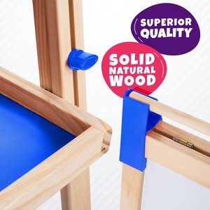 Caballete <span class=keywords><strong>de</strong></span> Arte <span class=keywords><strong>de</strong></span> madera para niños Pizarra blanca <span class=keywords><strong>de</strong></span> doble cara Caballete <span class=keywords><strong>de</strong></span> pie Soporte <span class=keywords><strong>de</strong></span> tablero <span class=keywords><strong>de</strong></span> pintura adecuado para niños y niñas - Product Image 6