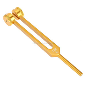 Kit de marteau réflexe à diapason manuel plaqué or 128 Hz, instrument de diagnostic neurologique et de thérapie sonore, certifié CE, chirurgical - Product Image 1