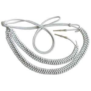 Aiguillette belge en fil d'or, avec étiquette dorée, fixation côté droit et corde torsadée tressée pour tenue de cérémonie - Product Image 2