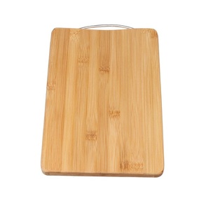 Nouvelle planche à découper rectangulaire en bois naturel avec poignée en métal pour couper les légumes et le fromage de cuisine - Product Image 1